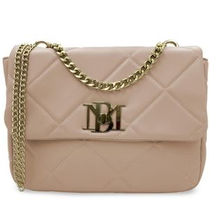 NWT $149 Badgley Mischka Crossbody Chain Handbag Quilted Taupe